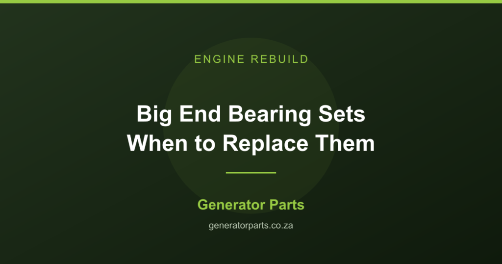 Big end bearing sets for diesel generator engines in standard and undersize grades