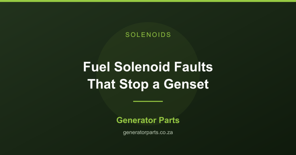 Fuel solenoids for diesel generator engines