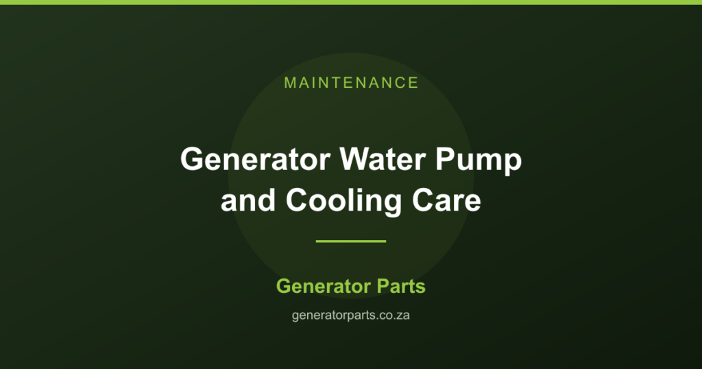 Generator water pumps and cooling system components for diesel engines