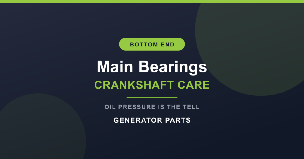 Main bearing sets for diesel generator engines with crankshaft journals