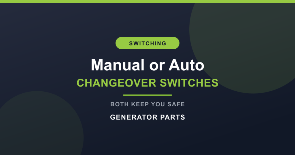 Manual changeover switch beside an automatic transfer switch for a generator