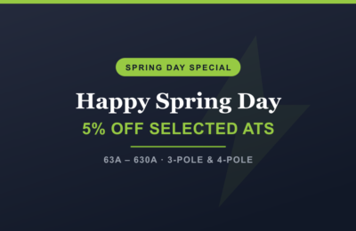 Spring Day promotion banner for 5% off selected automatic transfer switches at Generator Parts