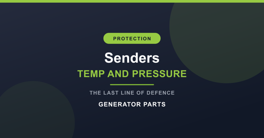Temperature and pressure sensors fitted to a diesel generator engine